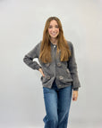 Cardigan morbido con ricami rose