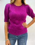 Maglione mezze maniche misto baby alpaca