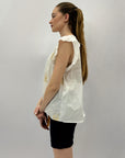 Maglia con ricami e maniche volant