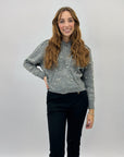 Maglione perle con zip crop
