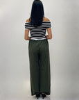 Pantaloni gamba larga con elastico