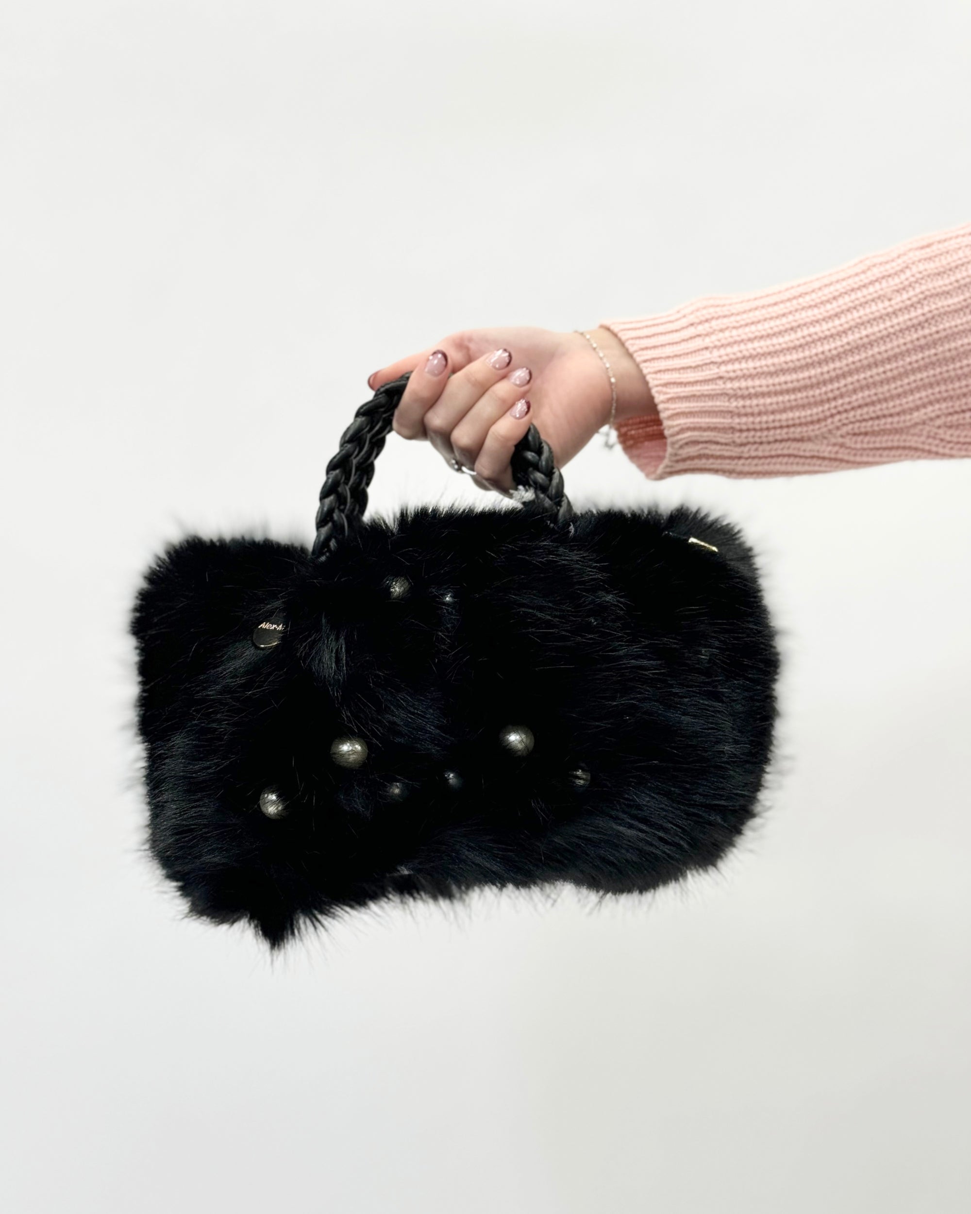 Borsa con pelo e perle Alex Max