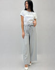 Pantaloni gamba larga con fiocco
