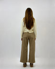 Jeans palazzo con bottoni