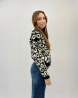 Maglione morbido stampa leopardata
