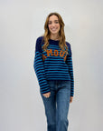 Pullover a righe scritta amour