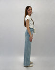 Jeans con elastico in vita