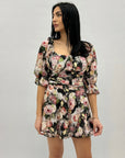 Abito con pantaloncino con fantasia fiori