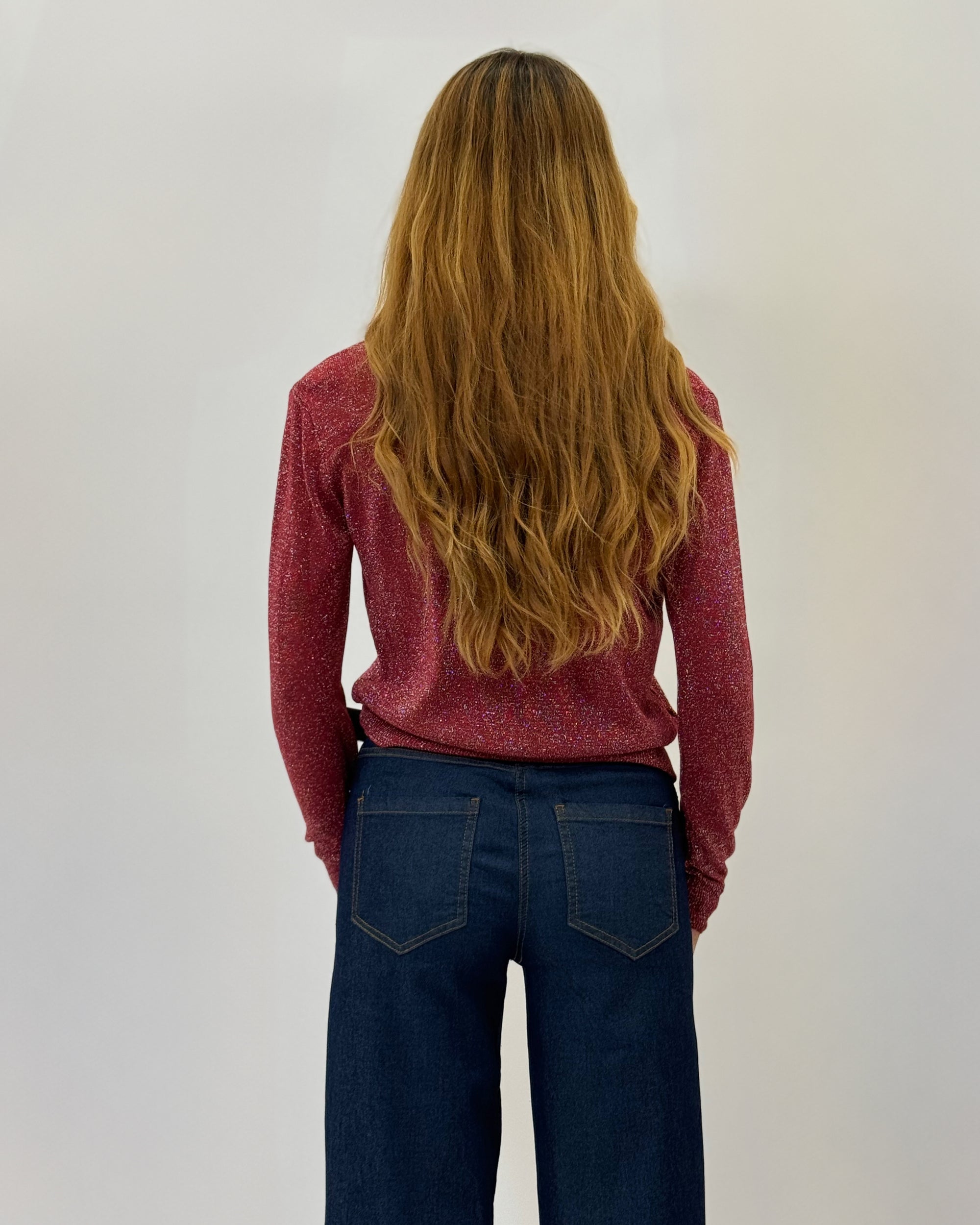 Cardigan basic con lustrini