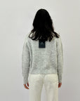 Maglione misto lana con stampe lettere e cuore