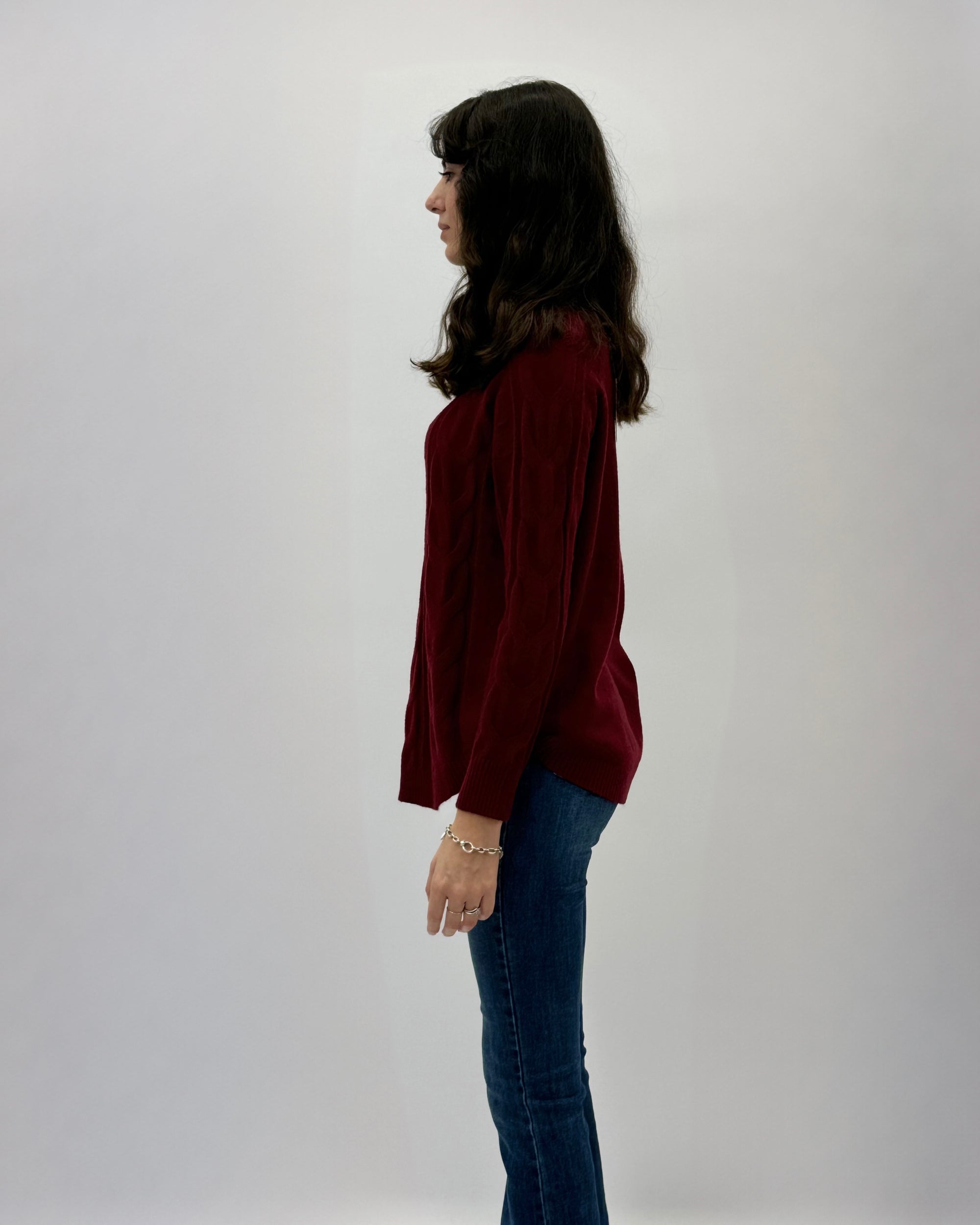 Maglione morbido intrecciato over