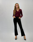 Pantaloni jeans neri miniflare