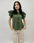 Maglia in cotone con stampa piante