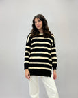 Maglione con righe over