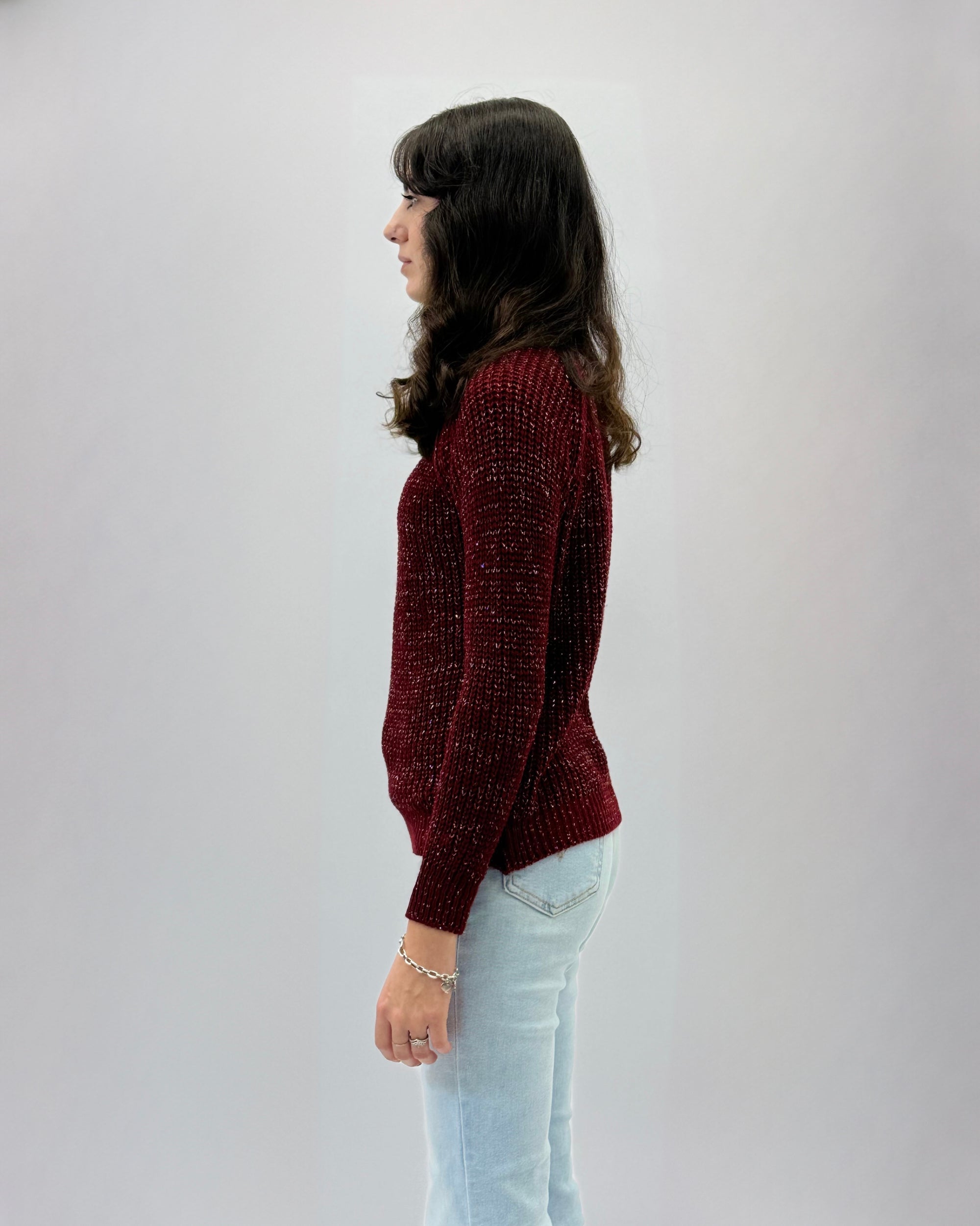 Pullover lupetto lurex