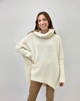 Maglione ampio dolcevita misto lana e alpaca