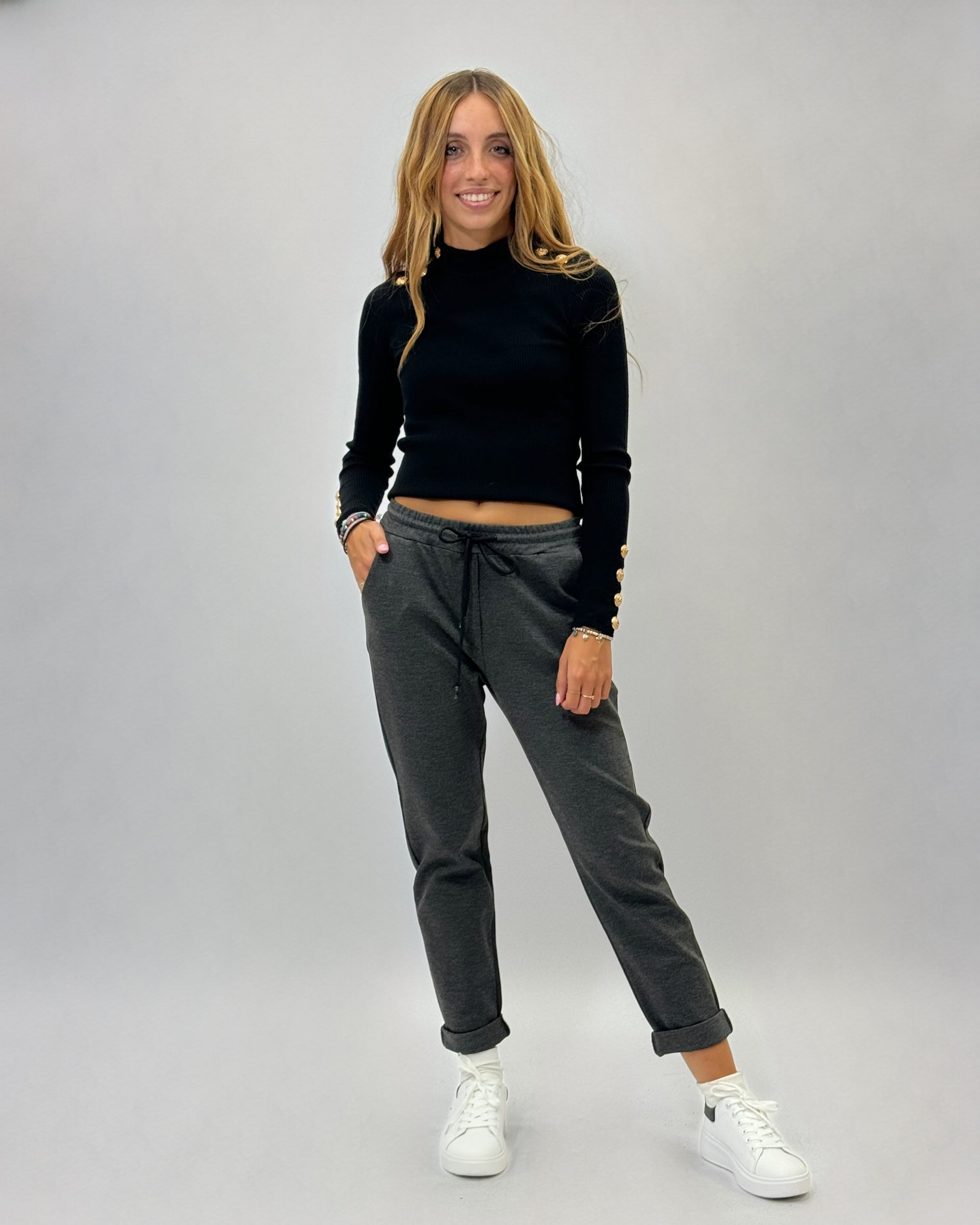 Pantaloni in punto milano elasticizzato