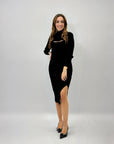 Abito cut out con spacco petite