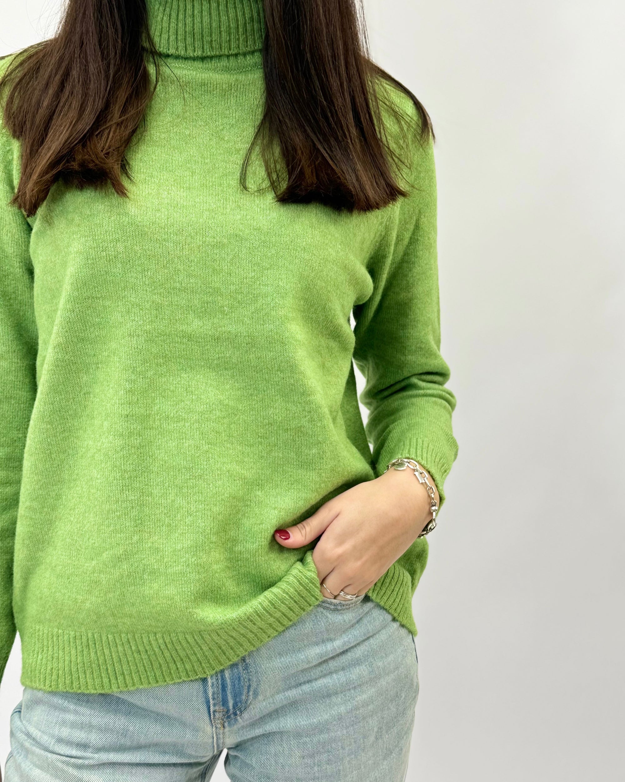 Maglione dolcevita misto lana