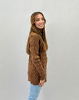 Maglione ampio dolcevita intrecciato