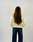 Cardigan morbido con ricami rose