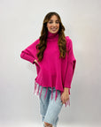 Maglione dolcevita comodo con frange