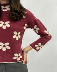 Maglione con fantasia fiori