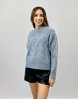 Maglione morbido con fiori