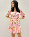 Abito con pantaloncino con fantasia fiori