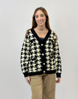 Cardigan pied de poule