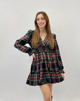 Abito tartan con maniche palloncino