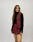 Gilet tartan con bottoni