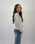 Pullover crop intrecciato