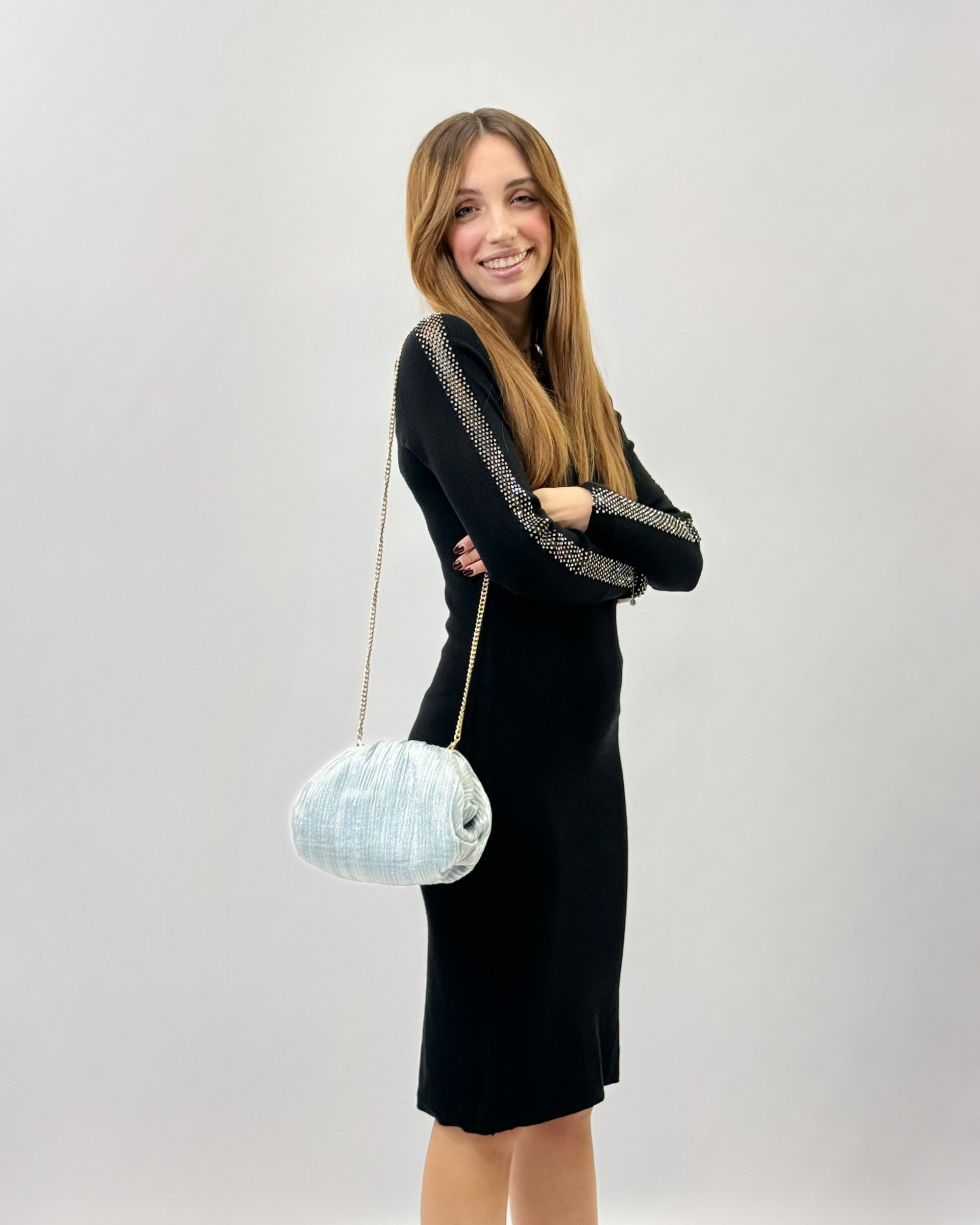 Pochette lurex con tracolla