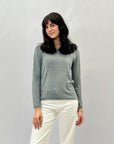Maglia misto lana e cotone effetto brillantinato