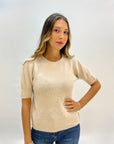 Maglione mezze maniche misto baby alpaca