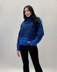 Maglione dolcevita con fantasia