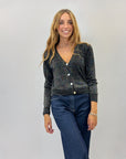 Cardigan basic con lustrini