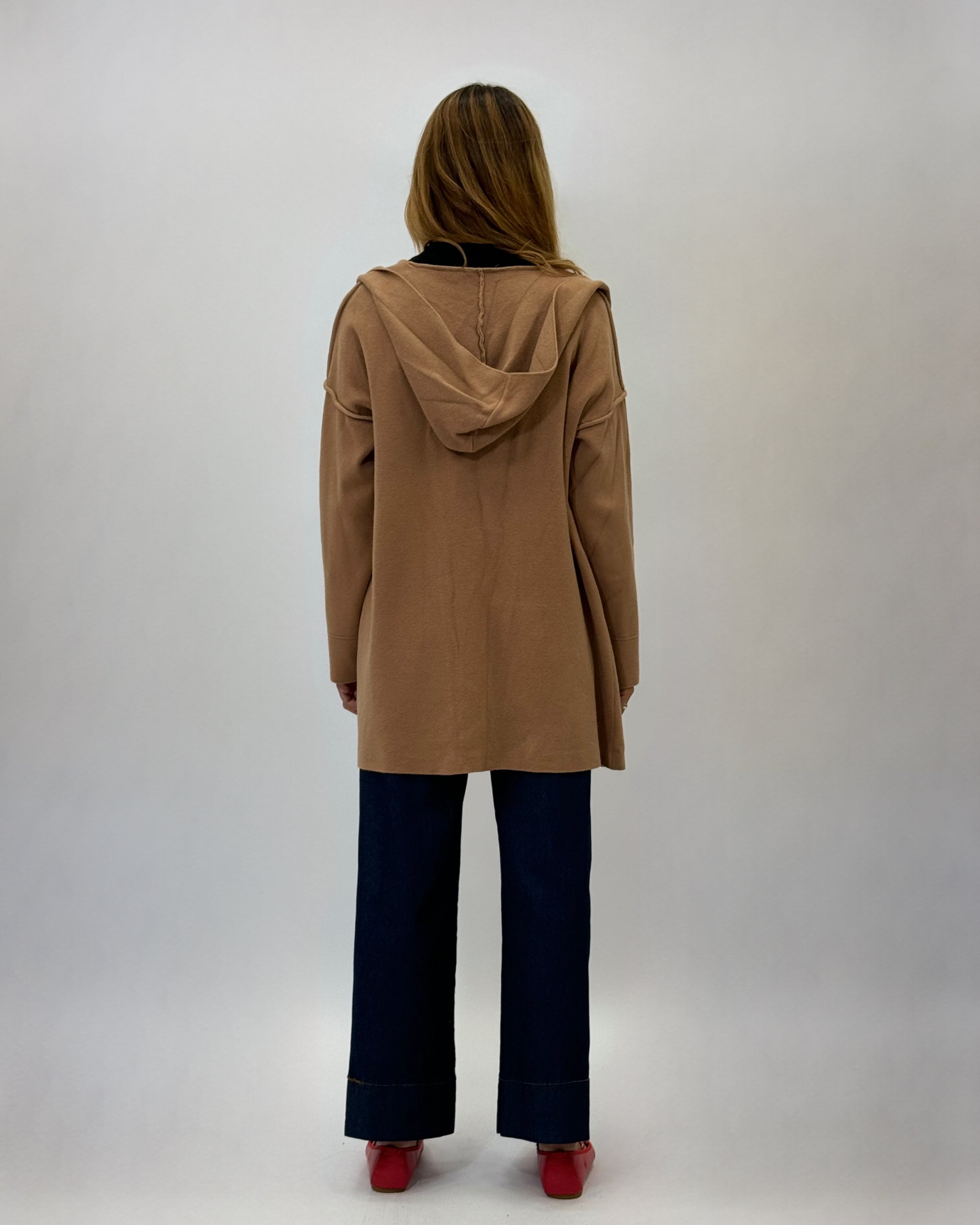Cardigan lungo con cappuccio