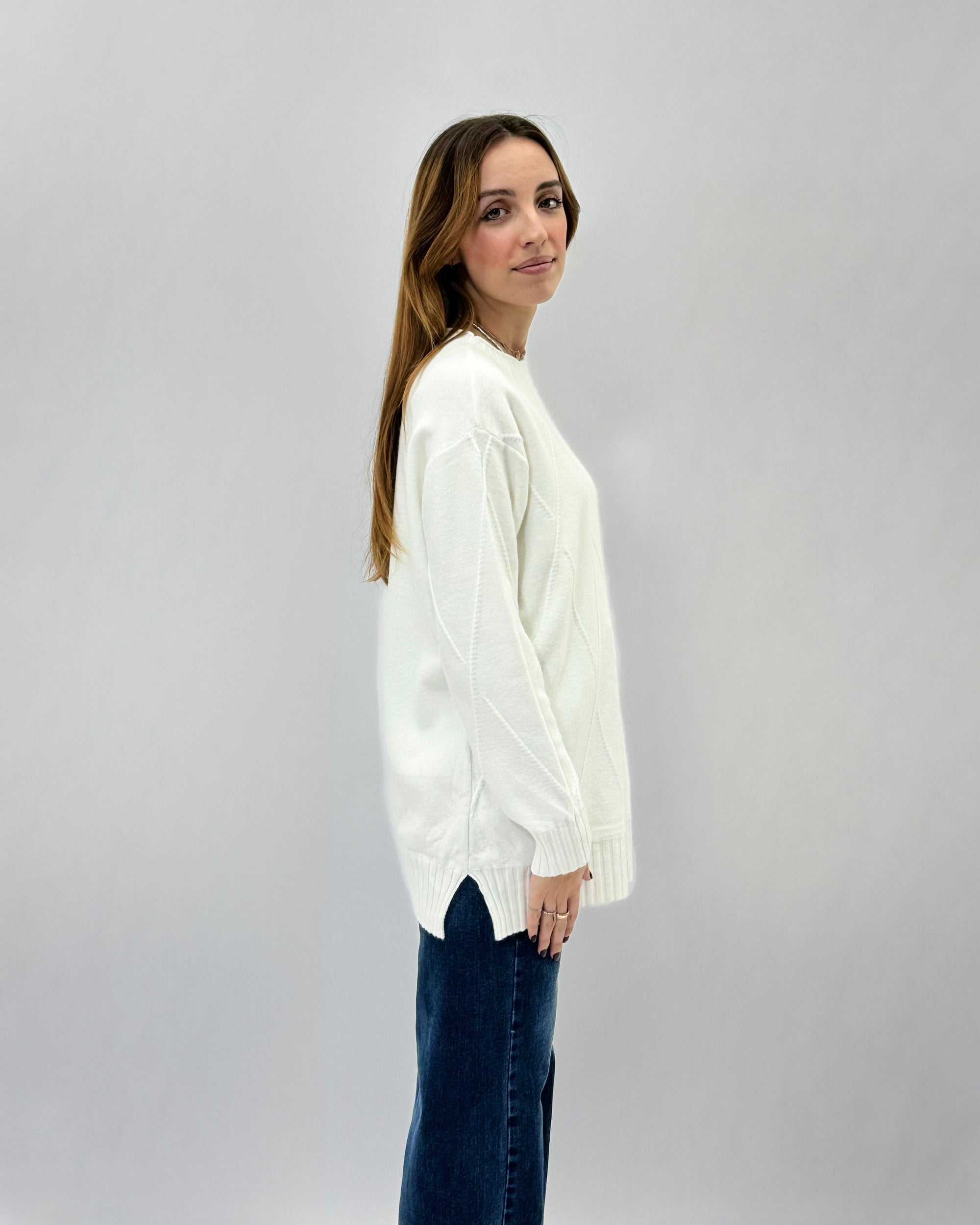 Maglione ampio con rombi