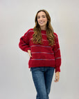 Maglione misto lana con dettaglio righe
