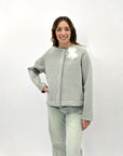 Giacca neoprene con fiore