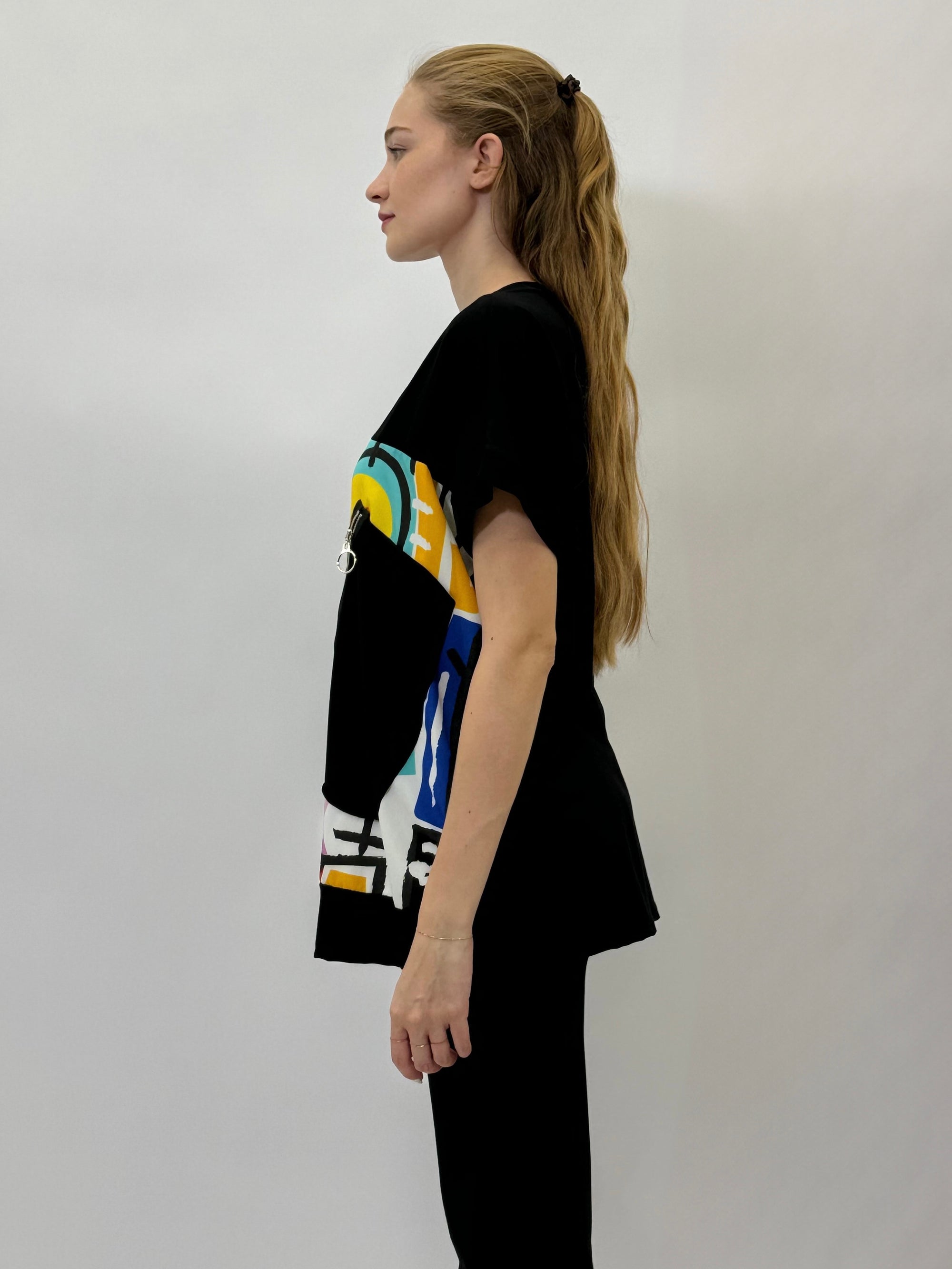 T-shirt in cotone con stampa taglia comoda