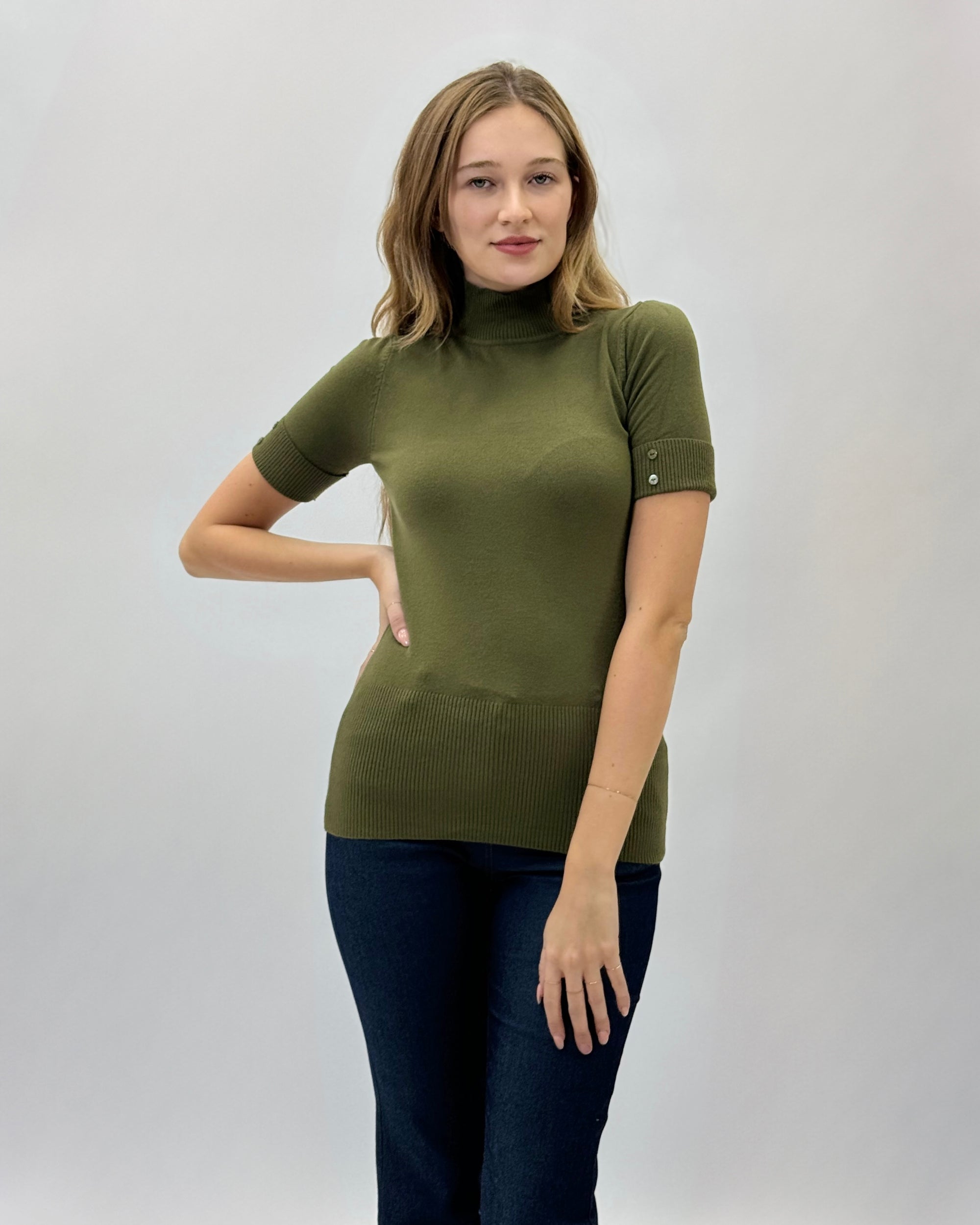 Maglia dolcevita mezze maniche basic