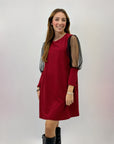 Abito con strass maniche in organza