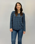 Maglia in lana con stampa geometrica