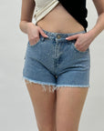 Pantaloncini in jeans con brillanti