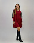 Abito con strass maniche in organza