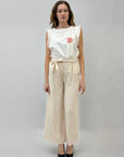 Pantaloni gamba larga con fiocco