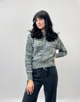 Cardigan con paillettes e zip